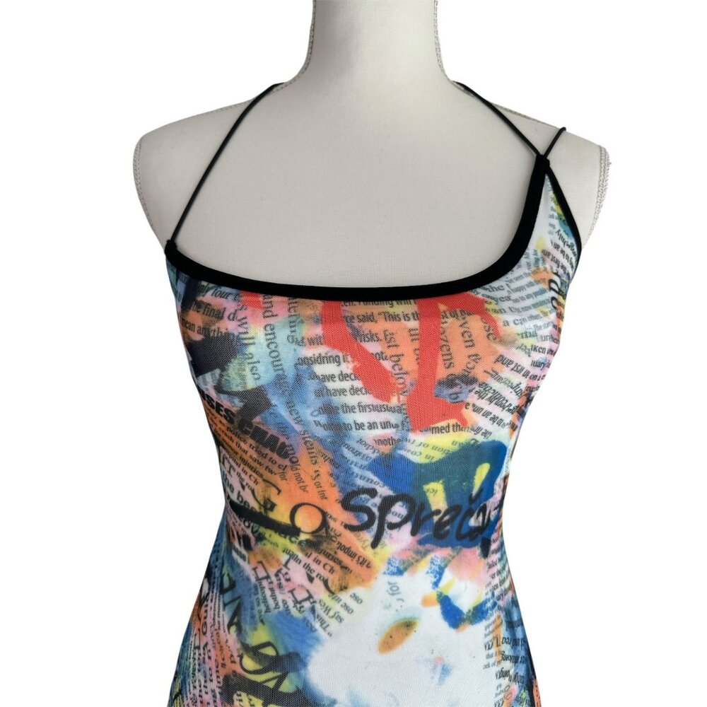 superdown Merson Strappy Mini Dress in Black Multi Medium New Womens - Picture 5 of 9